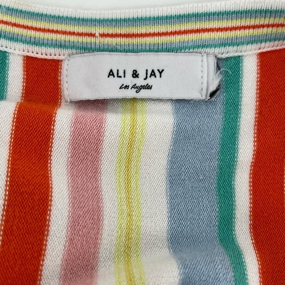 Ali & Jay Shades On Stripe Body-Con Strappy Midi Length Sweater Dress Sz M or L - Picture 11 of 13